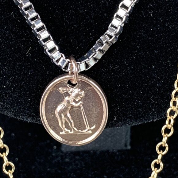 Melrose and Market Multi-Layer Long Necklace Set Miraculous Heart Pendant Charm - Picture 4 of 12